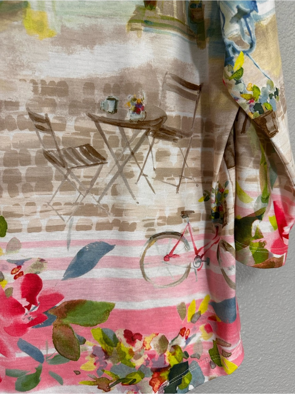 Allison Daley Pink Multi Floral Watercolor Scoop Neck Top - Picture 4 of 10